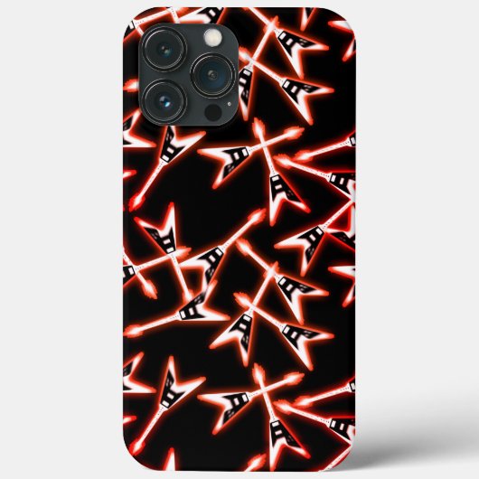Red en Black Heavy Metal Electric Guitar Pattern Case-Mate iPhone Case (Achterkant)