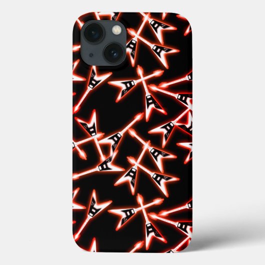 Red en Black Heavy Metal Electric Guitar Pattern Case-Mate iPhone Case (Achterkant)