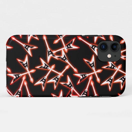 Red en Black Heavy Metal Electric Guitar Pattern Case-Mate iPhone Case (Achterkant (horizontaal))