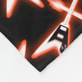 Red en Black Heavy Metal Electric Guitar Pattern Fleece Deken (Hoek)