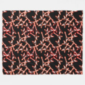 Red en Black Heavy Metal Electric Guitar Pattern Fleece Deken (Voorkant (Horizontaal))
