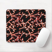 Red en Black Heavy Metal Electric Guitar Pattern Muismat (Met muis)