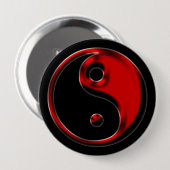 Red en Black Yin Yang Button (Voorkant /achterkant)