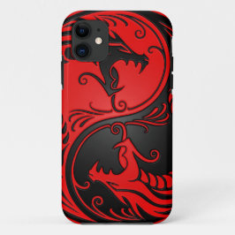 Red en Black Yin Yang Dragons Case-Mate iPhone Case