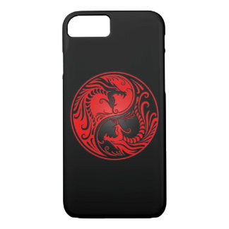 Red en Black Yin Yang Dragons iPhone 8/7 Hoesje