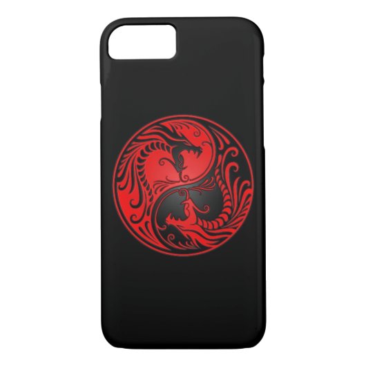 Red en Black Yin Yang Dragons Case-Mate iPhone Case (Achterkant)