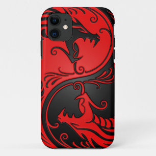 Red en Black Yin Yang Dragons Case-Mate iPhone Case