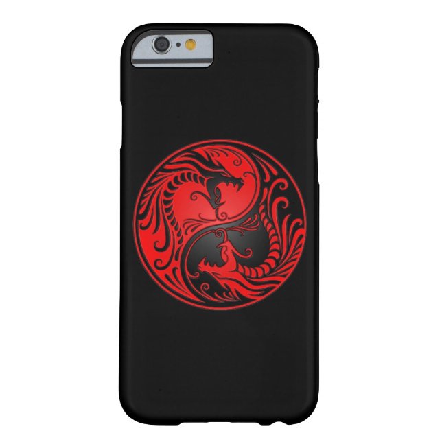 Red en Black Yin Yang Dragons Case-Mate iPhone Case (Achterkant)