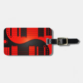 Red en Black Yin Yang Guitars Bagagelabel (Voorkant horizontaal)