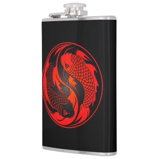 Red en Black Yin Yang Koi Fish Heupfles (Links)