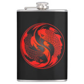 Red en Black Yin Yang Koi Fish Heupfles (Voorkant)
