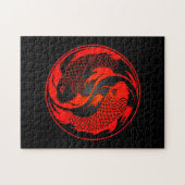 Red en Black Yin Yang Koi Fish Legpuzzel (Horizontaal)