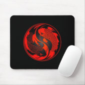 Red en Black Yin Yang Koi Fish Muismat (Met muis)