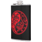 Red en Black Yin Yang Lizards Heupfles (Links)