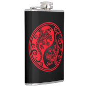 Red en Black Yin Yang Lizards Heupfles (Rechts)