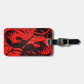 Red en Black Yin Yang Phoenix Bagagelabel (Voorkant horizontaal)