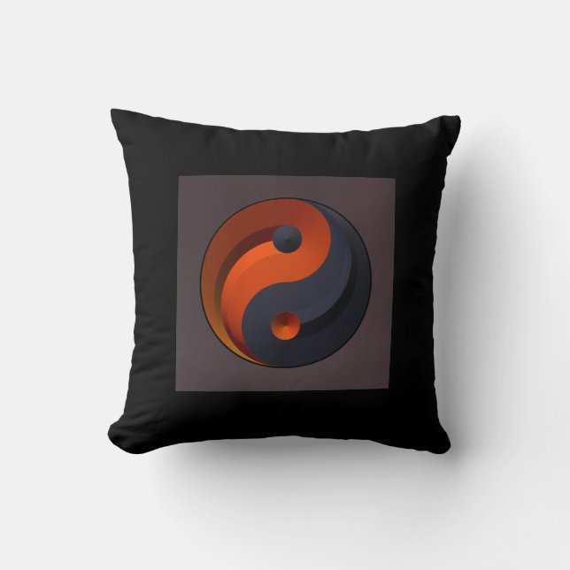 Red en Black Yin Yang Pillow! Kussen (Voorkant)