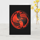 Red en Black Yin Yang Scorpions Kaart (Gele Bloem)
