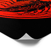 Red en Black Yin Yang Scorpions Poster (Hoek)