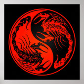 Red en Black Yin Yang Scorpions Poster (Voorkant)