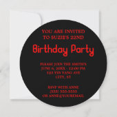 Red en Black Yin Yang Symbol Birthday Kaart (Achterkant)