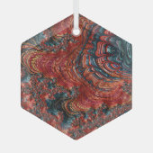 Red en Blue Abalone Shell Fractal Suncatcher Glas Ornament (Voorkant)