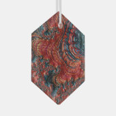 Red en Blue Abalone Shell Fractal Suncatcher Glas Ornament (Voorkant Rechts)