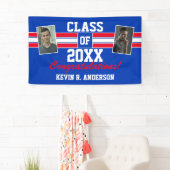 Red en Blue Afstuderen Foto gefeliciteerd Spandoek (Insitu)