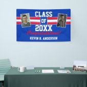 Red en Blue Afstuderen Foto gefeliciteerd Spandoek (Beurs)