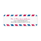 Red en Blue Airmail RETOURADRES Mailing Etiket (Voorkant)