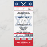 Red en Blue Bar Mitzvah Baseball Ticket Kaart<br><div class="desc">Navy Blue, Red, White en Grey Baseball Ticket met de ster van David voor uw Bar Mitzvah-uitnodiging. Twee helmen van football voor uw initialen en het centrumSter van David in een vette blauwe kleur. Als u een andere kleurencombinatie of een andere ontwerpveranderingen nodig hebt, kunt u een e-mail sturen naar...</div>