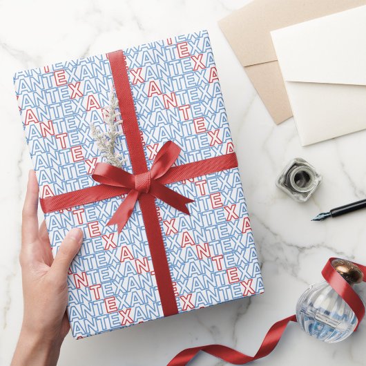 Red en Blue TEXAN Neon Cadeaupapier