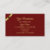 Red en Burgundy Modern met Monogram Professional Visitekaartje (Achterkant)