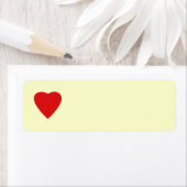 Red en Cream Love Heart Design. Etiket (Insitu)