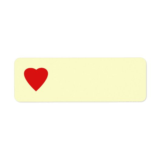 Red en Cream Love Heart Design. Etiket (Voorkant)