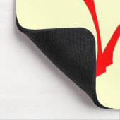 Red en Cream Love Heart Design. Muismat (Hoek)