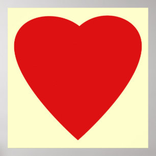 Red en Cream Love Heart Design. Poster