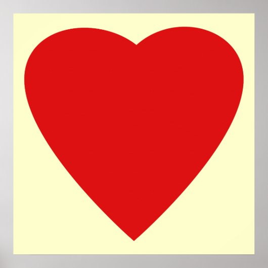 Red en Cream Love Heart Design. Poster (Voorkant)
