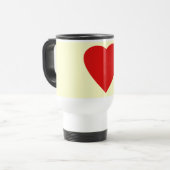 Red en Cream Love Heart Design. Reisbeker (Voorkant links)