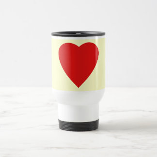 Red en Cream Love Heart Design. Reisbeker