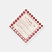 Red en Cream Retro Bold Leuke Feiten Trouwen Servet (Hoek)