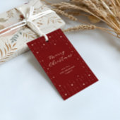 Red en Cream sterren vrolijk kerstfeest Cadeaulabel