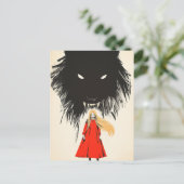 Red en de Zwarte Wolf Dark Fantasy Sprookje Briefkaart (Staand voorkant)