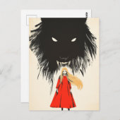 Red en de Zwarte Wolf Dark Fantasy Sprookje Briefkaart (Voorkant / Achterkant)