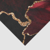 Red en Faux Gold Glitter Marble Agate Tissuepapier (Detail)