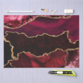 Red en Faux Gold Glitter Marble Agate Tissuepapier (Craft)
