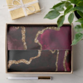 Red en Faux Gold Glitter Marble Agate Tissuepapier (Geschenk)