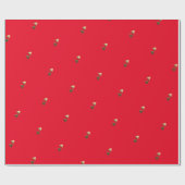 Red en Faux Gold Hearts Romantic Valentijn Cadeaupapier (Vlak)