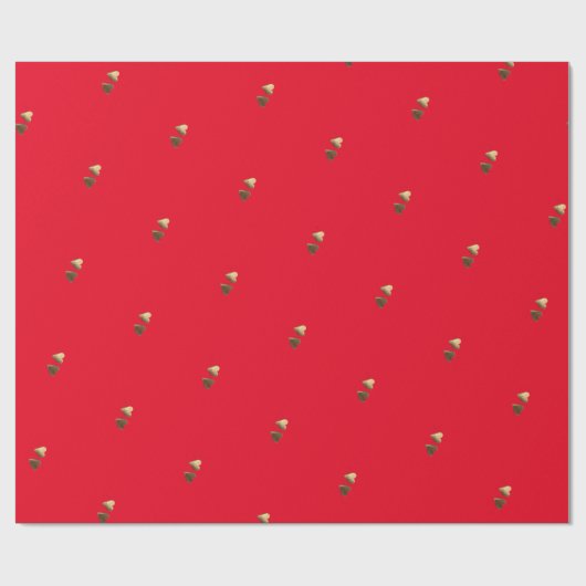 Red en Faux Gold Hearts Romantic Valentijn Cadeaupapier (Vlak)