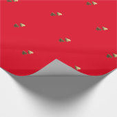 Red en Faux Gold Hearts Romantic Valentijn Cadeaupapier (Hoek)